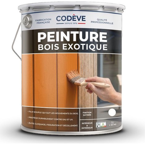 Peinture Bois Exotique - 5 L   - Codeve Bois - RAL 7005 - Gris souris - Pour La Protection De Votre Bois Tropical En Ipé, Teck, Iroko, Sipo. (1/5)
