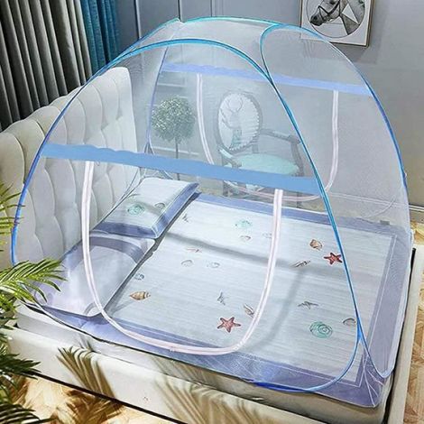 Moustiquaire de Lit Pliable - - Double Porte Camping Rideau - Pop-up - 180 x 200 x 150 cm (1/5)