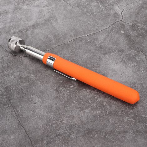Bâton télescopique magnétique antidérapant avec lumière LED pour ramasser des objets, couleur orange (1/5)