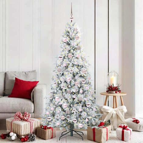 Künstlicher klappbarer Weihnachtsbaum Weiß 180 cm PE und PVC