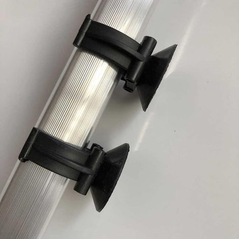 Lot de 2 - Aquarium Ventouse Résistant Conception Pratique Pince En Caoutchouc Air Tube Fournitures Pour Animaux De Compagnie Noir (1/5)