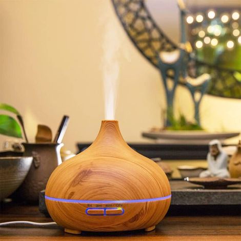 Air Aromatherapy Machine Wood Grain Home Bedroom Hotel Ultrasonic Essential Oil Spray Humidifier Silent (1/5)