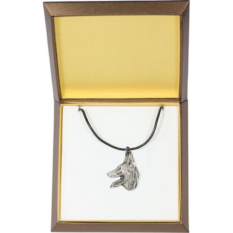 Pastore belga, Cane da pastore belga I - collana con cane in confezione regalo, medaglione placcato argento per un amante dei cani, ciondolo di grande effetto di Art-Dog (1/5)