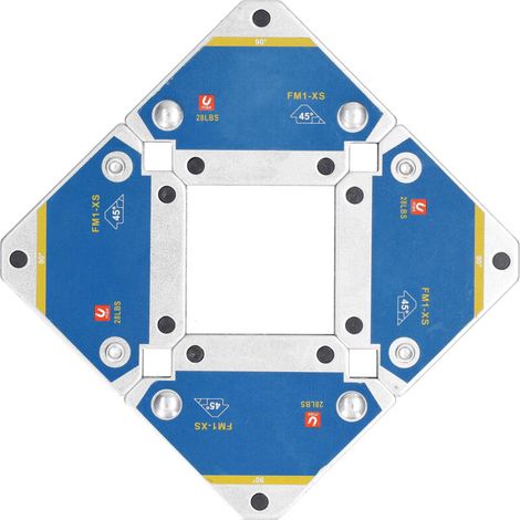 Magnete per saldatura, 4 pezzi Magnete per saldatura Forza di tenuta 13 kg Supporto per posizionatore magnetico per saldatura 45° 90° 135° Strumenti di localizzazione ausiliari multi-angolo (1/4)