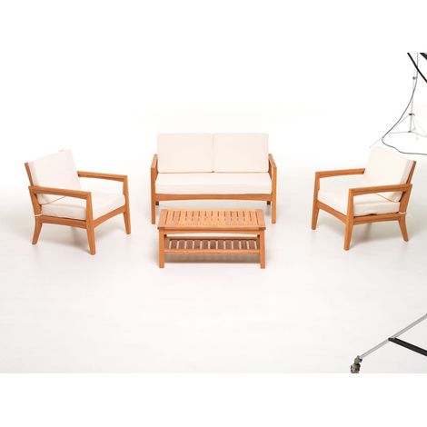 Set Sofa Texas in legno Eucalypto divano 2 pt poltrone e tavolino (1/2)
