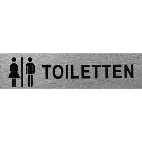 Targa per porta in alluminio " Frau / Mann Toiletten " 160x40mm