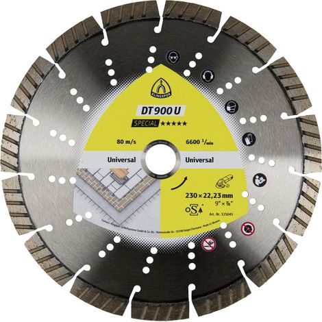Klingspor 325045 DT 900 U Special Diamanttrennscheibe Durchmesser 230 mm Bohrungs-Ø 22.23 mm Baustel