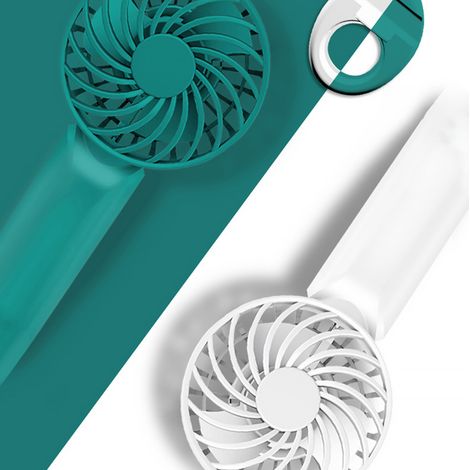 Ventilateur portable avec base, mini ventilateur à 3 vitesses, silencieux, idéal pour les voyages, le camping, le bureau et la maison. Alimentation USB.