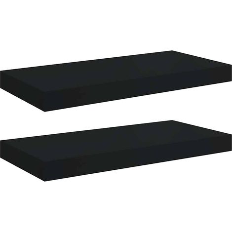 vidaXL Estantes flotantes de pared 2 uds MDF negro 50x23,5x3,8 cm (1/2)