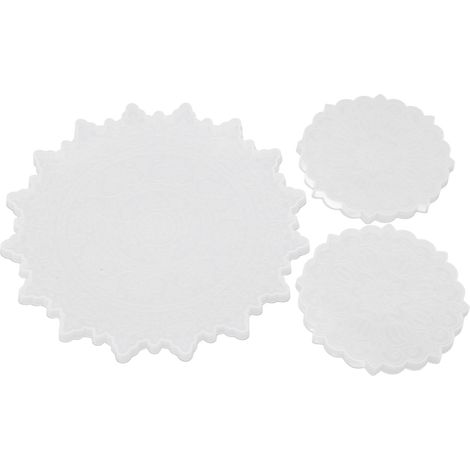 3 Pièces Moule à Sous-verre Dentelle Soleil, Silicone Réutilisable, Isolation Thermique, Résine, DIY Dessous de Verre (1/5)