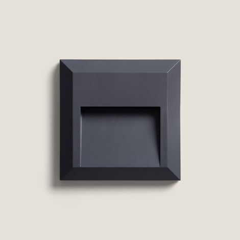 Baliza Exterior LED Superficie Pared Cuadrado  Edulis 2700K Antracita Blanco Cálido (1/4)