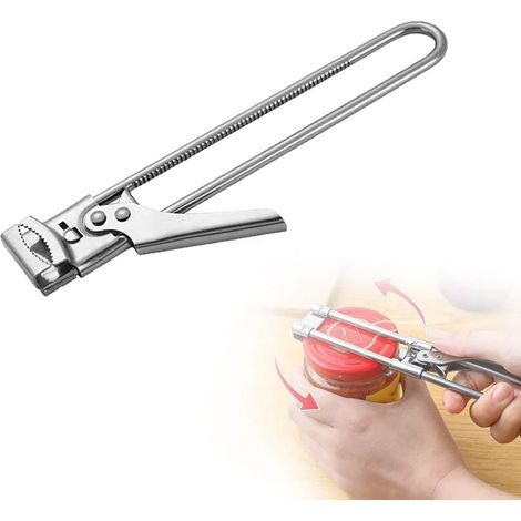Ouvre-bocal et ouvre-bouteille réglable Master Opener, ouvre-boîte multifonctionnel réglable en acier inoxydable avec pince pour couvercle de bocal, ouvre-bocal manuel, accessoires de cuisine (1 pièce (1/5)