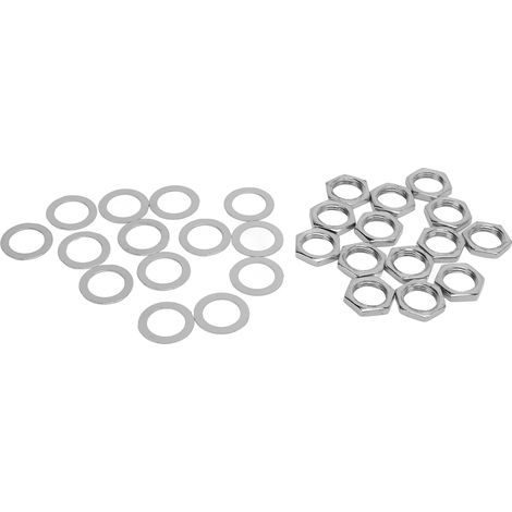 Kit de Rondelles Écrous M9 Filetage Femelle pour Guitare Électrique et Basse, Connecteur Douille Argenté (1/5)