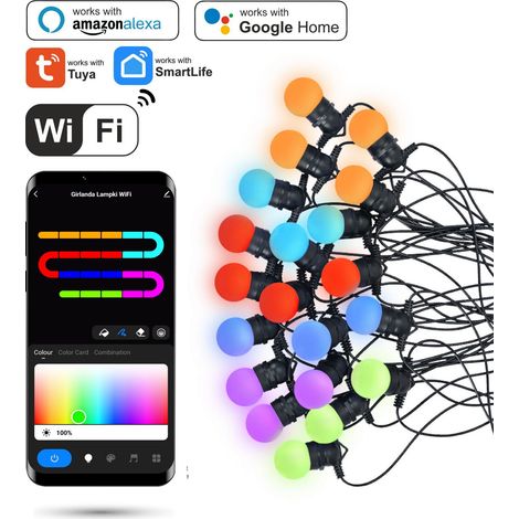Guirnalda de luces LED RGB Tuya de 12 m con Wifi (20 luces) (1/5)
