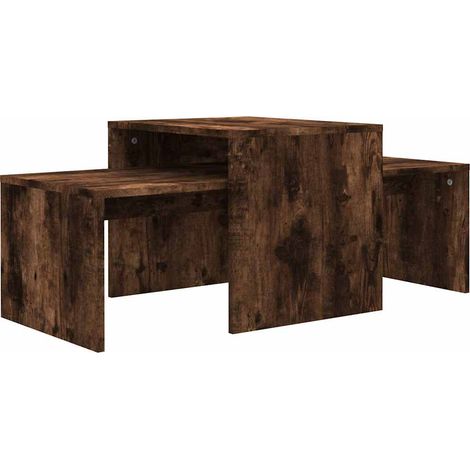 Maison Exclusive - Ensemble table basse Chêne fumé 100x48x40 cm Bois d'ingénierie (1/5)
