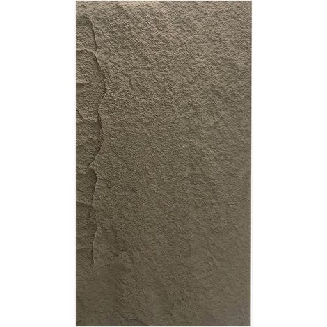 Panneaux décoratifs 3D effet pierre en PU, lot de 10, 120x60x3 - Gris foncé (1/5)
