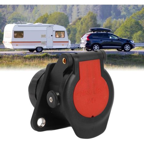 Conector de remolque de 7 pines y 24 V, adaptador de cableado de conexión confiable para autocaravanas, caravanas y barcos. (1/5)