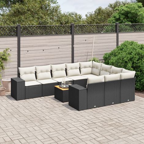 VidaXL - Salon de jardin résine tressée beige 4 places avec coussins extérieur (1/5)