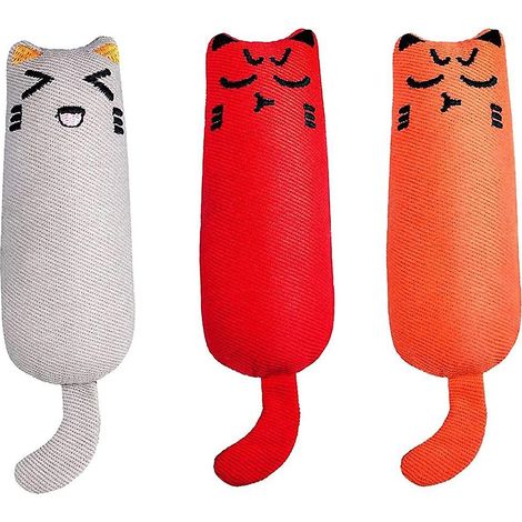 Jouets à l'herbe à chat, coussins à mâcher, jouets à mâcher pour le nettoyage des dents des animaux (1/5)