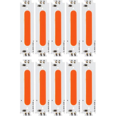 10PCS puces LED COB source lumineuse bandeau long perles lumineuses 12V 2W pour accessoires éclairage voiture lumière rouge (1/5)