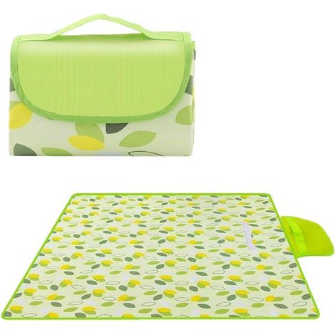 Große Picknickdecke 200 x 200 cm, wasserabweisend und strapazierfähig, für 6–8 Personen, Blattmuster, mit Tragegriff (1/5)