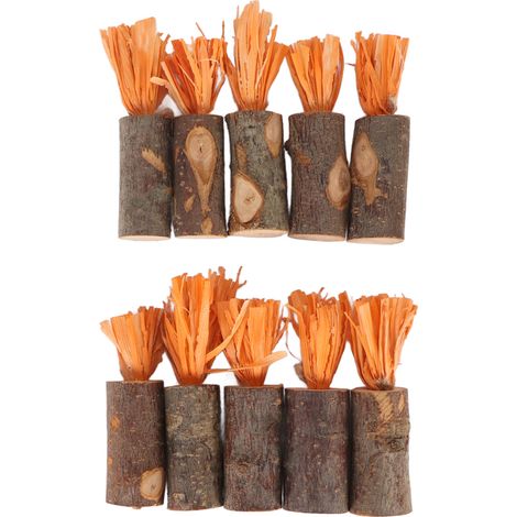 Bâtonnets à mâcher pour lapin, 10 pièces, comestibles, sûrs, empêchent les pierres urinaires, jouets décoratifs cochon d'inde pour Hamster, lapin, Type coque de maïs Orange (1/5)