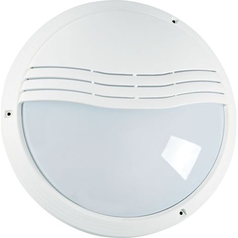 Plafonnier d'extérieur blanc 2206 – IP65 IK10 – Corps thermoplastique – Diffuseur polycarbonate – 40W max – Culot E27