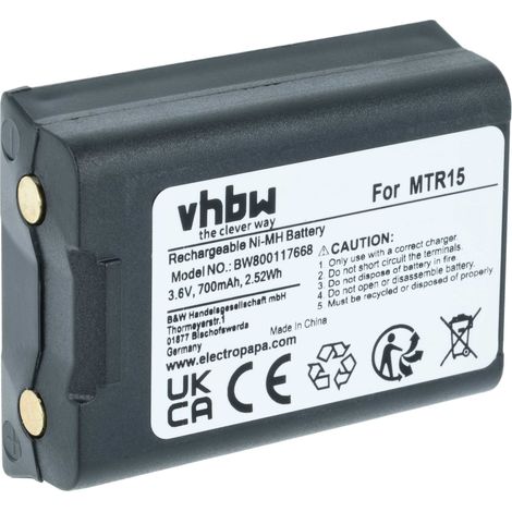 vhbw Akku kompatibel mit Ravioli A96897838P10845, LJRAEC20, Grundfos MTR15 Fernbedienung Remote Control (700 mAh, 3,6 V, NiMH)