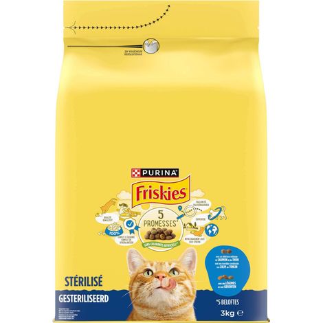 Croquettes chat sterilisé mélange de Saumon, Thon et Légumes 3KG - Purina