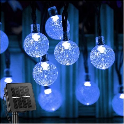 20 m guirlande lumineuse solaire, étanche IP65, 100 LED bleues, dégradé lumineux, déco extérieure jardin et fêtes