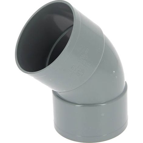 Adequa – Coude de raccordement PVC femelle-femelle 45° Ø100 – Pour chantiers humides – Raccordement étanche et durable