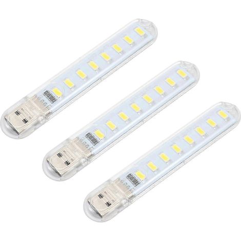 Petite lampe LED USB rechargeable, portable, pour éclairage nocturne (lot de 3). (1/3)