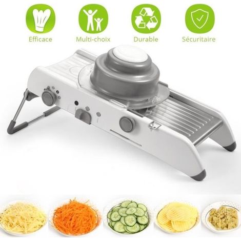 Mandoline de Cuisine Multifonctions Professionnel - Mandoline Légumes Pliable Réglable en Acier Inoxydable de Haute Qualité et ABS (1/4)