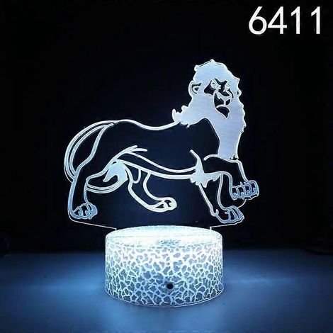 Lampe de chevet 3D animaux (ours, singe, lion, tigre) avec télécommande, idéale pour décorer la chambre d'enfant ou comme cadeau pour les enfants.
