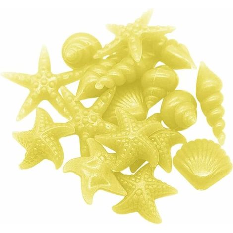Luminous stones, fluorescent pebbles, 50 pieces of luminous stones, colored starfish, pebbles, yellow ocean starfish (1/5)