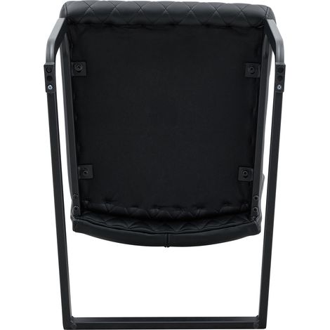 Lot de salle à manger ronde 107 cm avec 2 chaises motif losange, MDF et métal, noir, style industriel compact CHICFURN (1/5)