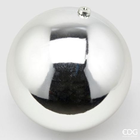 EDG Enzo De Gasperi Palla Natale Poly D 25 Cm Lucida con Polybag Silver 1 Pz