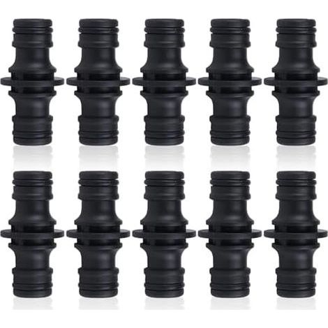 10 Pièces 1/2 Pouce Double Fiche Pièce Raccordement Rapide et Facile pour Tuyaux D'arrosage Noir Connecteur Tuyau Arrosage Raccorder Des Outils de Jardin - (1/5)