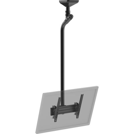 Support TV plafond inclinable 1 écran portrait 43''- 75'' Hauteur 175cm noir (1/3)