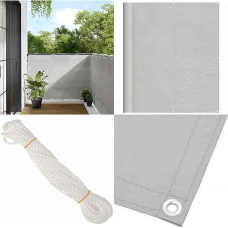Balkon-Sichtschutz Hellgrau 120x600 cm 100 % Polyester-Oxford - Balkonsichtschutz - Sonnensegel - Sichtschutz - Gartensichtschutz - Windschutz - Home & Living