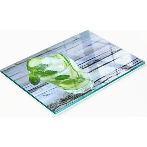 Robustes und stilvolles Küchenbrett aus Glas mit Wassergurkenmuster, 80 x 52 cm (1/5)