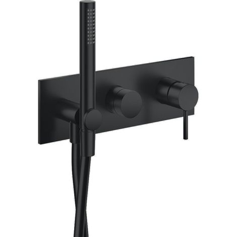 Façade de douche mitigeur 2 sorties avec douchette Phi Imperial Black - CRISTINA ONDYNA PH60276