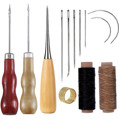 cuir Outils Kit Dequantit Voir Le Graphique Rparation  La Main Artisanat Cuir Fil Cir 8 Couleur Avec Aiguilles  Coudre Ciseaux Ruban  Mesurer Pour (1/5)