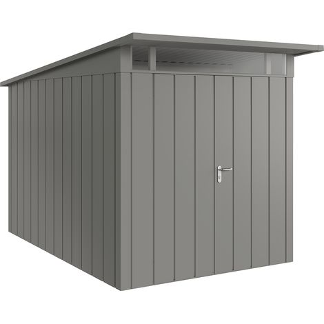 Hörmann Metall-Gerätehaus "Juno" mit Pultdach, JPD7 - Modern, 214 x 310 cm (B x T), graualuminium, 2-flüglige Tür (1/5)