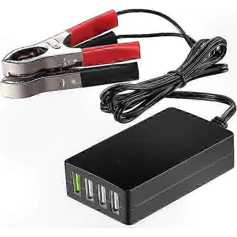 Chargeur de voiture USB multiport universel avec pinces pour batteries d'appareils (1/5)