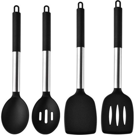Spatule - Silicone Alimentaire - Résistant à -40 °C à 315 °C - Pour Cuisinières Antiadhésives - Lot de 4 (1/4)
