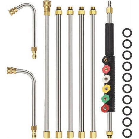 Barres d'extension pour nettoyeur haute pression, 4000PSI Pointes de Lance de Remplacement télescopiques Outils de Nettoyage pour Le Lavage des fenêtres de Toit - Définir facultatif (1/5)