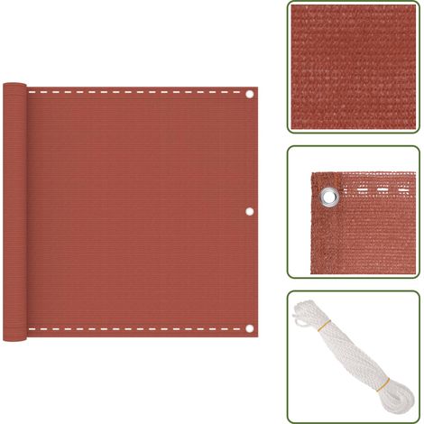 Tenda terracotta - vidaXL Paravento da Balcone Terracotta 90x600 cm in HDPE - Tenda antiraggi UV