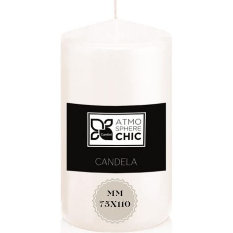 Bougie blanche Ø75 x 110 mm – Longue durée anti-goutte, parfaite pour atmosphère relaxante et décoration maison, non parfumée (1/5)