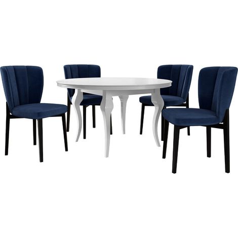 Conjunto de mesas y sillas para comedor Racine 141, Magic Velvet 2216, 76x0x0cm, Diámetro: 120, Número de asientos: 4, Estilo: Contemporary
